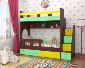 Детская двухъярусная кровать Юниор-1 Белый/Синий Распродажа в Орле - oryol.katalogmebeli.com | фото 4