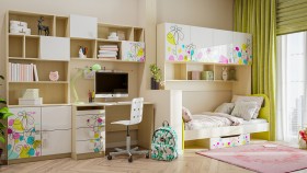 Детская комната Флёр (Белый/корпус Клен) в Орле - oryol.katalogmebeli.com | фото
