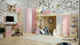 Детская комната Грэйси (Розовый/Серый/корпус Клен) в Орле - oryol.katalogmebeli.com | фото