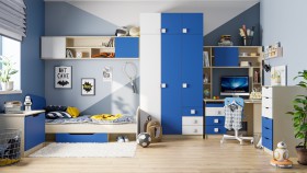 Детская комната Скай (Синий/Белый/корпус Клен) в Орле - oryol.katalogmebeli.com | фото