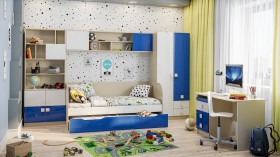 Детская комната Скай Люкс (Синий/Белый/корпус Клен) в Орле - oryol.katalogmebeli.com | фото