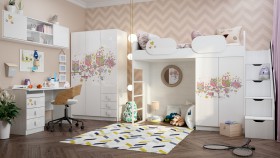 Детская комната Совушки (Белый/корпус Выбеленное дерево) в Орле - oryol.katalogmebeli.com | фото