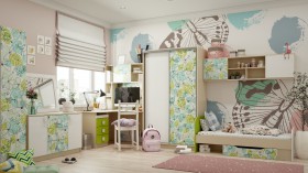 Детская комната Твит (Белый/Зеленый/корпус Клен) в Орле - oryol.katalogmebeli.com | фото