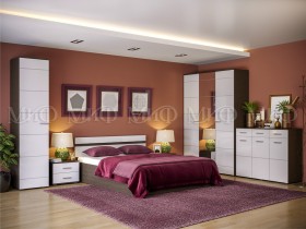 Спальня Нэнси (Венге/Белый глянец) в Орле - oryol.katalogmebeli.com | фото