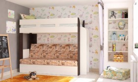 Кровать с диваном 75 Карамель Атлант (Венге Магия /Сосна Карелия/Савана) в Орле - oryol.katalogmebeli.com | фото
