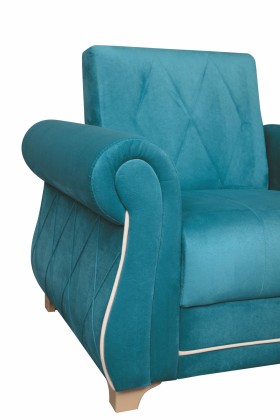 Кресло для отдыха "Порто" (велюр киви бирюза / микровельвет крем) в Орле - oryol.katalogmebeli.com | фото 5