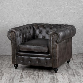 Кресло кожаное Лофт Честер (акация) в Орле - oryol.katalogmebeli.com | фото