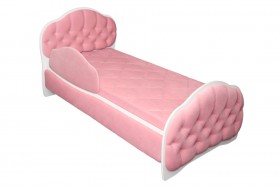 Кровать 160 Гармония 36 Светло-розовый (мягкий бортик) в Орле - oryol.katalogmebeli.com | фото