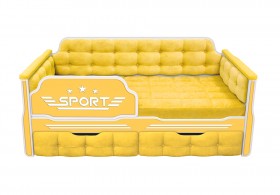 Кровать 180 серии Спорт 2 ящика 74 Жёлтый (мягкие боковые накладки) в Орле - oryol.katalogmebeli.com | фото