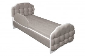 Кровать 190 Атлет Lux 96 Серый (мягкий бортик) в Орле - oryol.katalogmebeli.com | фото