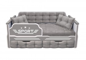 Кровать 190 серии Спорт 2 ящика 45 Серый (подушки) в Орле - oryol.katalogmebeli.com | фото
