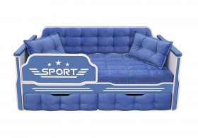 Кровать 190 серии Спорт 2 ящика 85 Синий (подушки) в Орле - oryol.katalogmebeli.com | фото