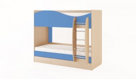 Кровать 2-х ярусная с ящиками (Беленый дуб/Синий) в Орле - oryol.katalogmebeli.com | фото 4
