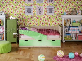 Кровать Бабочки 1,6м (Салатовый металлик) в Орле - oryol.katalogmebeli.com | фото