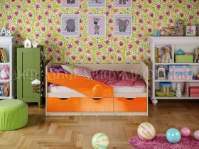 Кровать Бабочки 1,8м (Оранжевый металлик) в Орле - oryol.katalogmebeli.com | фото