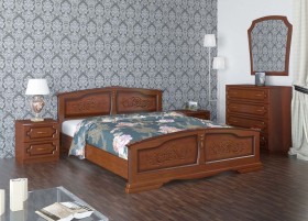 Кровать Елена из массива сосны 1600*2000 Орех в Орле - oryol.katalogmebeli.com | фото