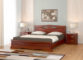 Кровать Карина-7 из массива сосны 1400*2000 Орех в Орле - oryol.katalogmebeli.com | фото
