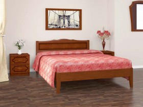 Кровать Карина-7 из массива сосны 1600*2000 Орех в Орле - oryol.katalogmebeli.com | фото