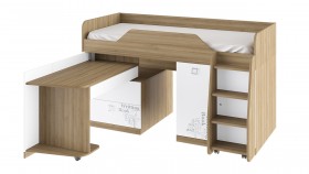 Кровать комбинированная «Оксфорд» (Ривьера/Белый с рисунком) в Орле - oryol.katalogmebeli.com | фото 3