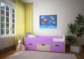 Кровать Малыш-мини Дуб молочный/Ирис в Орле - oryol.katalogmebeli.com | фото