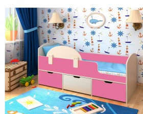 Кровать Малыш-мини Дуб молочный/Розовый в Орле - oryol.katalogmebeli.com | фото