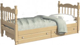 Кровать одинарная Аленка из массива сосны 800*1890 Сосна в Орле - oryol.katalogmebeli.com | фото 1