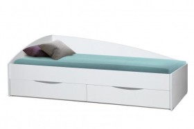 Кровать одинарная "Фея - 3" (асимметричная) (2000х900) New/(белый / белый / ДВПО белый) в Орле - oryol.katalogmebeli.com | фото