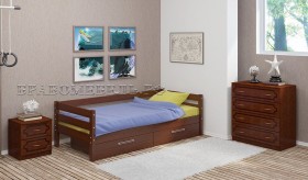 Кровать одинарная ГЛОРИЯ из массива сосны  900*2000 (Орех) в Орле - oryol.katalogmebeli.com | фото