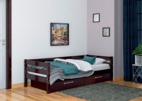 Кровать одинарная ГЛОРИЯ из массива сосны  900*2000 (Орех Тёмный) в Орле - oryol.katalogmebeli.com | фото