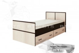 Кровать Сакура с настилом и ящиками 0,9 (Венге/Лоредо) в Орле - oryol.katalogmebeli.com | фото