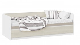 Кровать «Сканди» с 2 ящиками Дуб Гарден/Белый/Глиняный серый в Орле - oryol.katalogmebeli.com | фото