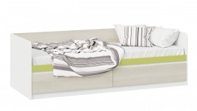 Кровать «Сканди» с 2 ящиками Дуб Гарден/Белый/Зеленый в Орле - oryol.katalogmebeli.com | фото