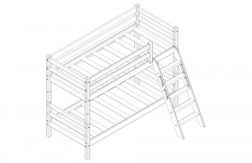 Кровать Соня вариант 12 низкая с наклонной лестницей Белый полупрозрачный в Орле - oryol.katalogmebeli.com | фото 3