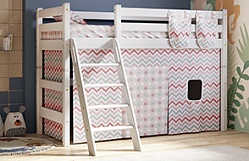 Кровать Соня вариант 6 полувысокая с наклонной лестницей Белый полупрозрачный в Орле - oryol.katalogmebeli.com | фото