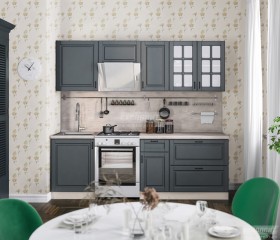 Кухня Регина 24 2,4 м (Серый матовый/Белый) в Орле - oryol.katalogmebeli.com | фото