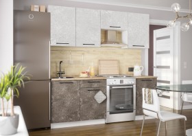 Кухонный гарнитур Нувель 2100мм белый/бетон коричневый в Орле - oryol.katalogmebeli.com | фото 1