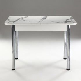 Кухонный стол 1100*700/400 ф 2 Пластик, мрамор белый в Орле - oryol.katalogmebeli.com | фото