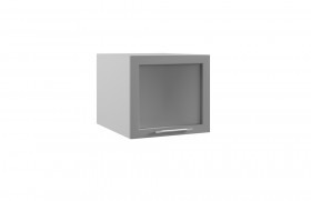 Квадро ГВПГС 500 шкаф верхний горизонтальный глубокий со стеклом высокий (Железо/корпус Серый) в Орле - oryol.katalogmebeli.com | фото