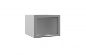 Квадро ГВПГС 600 шкаф верхний горизонтальный глубокий со стеклом высокий (Железо/корпус Серый) в Орле - oryol.katalogmebeli.com | фото