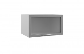 Квадро ГВПГС 800 шкаф верхний горизонтальный глубокий со стеклом высокий (Железо/корпус Серый) в Орле - oryol.katalogmebeli.com | фото