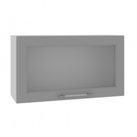 Квадро ВПГС 800 шкаф верхний горизонтальный со стеклом высокий (Железо/корпус Серый) в Орле - oryol.katalogmebeli.com | фото
