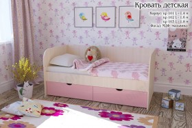Мальвина Кровать детская 2 ящика 1.6 Розовыйй глянец в Орле - oryol.katalogmebeli.com | фото