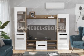 Мебель для гостиной МГС 6 (Исполнение 1/Дуб золотой/Белый глянец) в Орле - oryol.katalogmebeli.com | фото