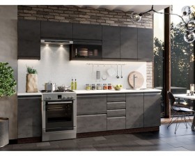 Модульная кухня Бруклин 2,8 м (Бетон черный/Венге) в Орле - oryol.katalogmebeli.com | фото