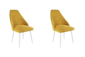 Набор стульев Милан 2 шт (желтый велюр/белый) в Орле - oryol.katalogmebeli.com | фото