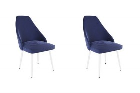 Набор стульев Милан 2 шт (синий велюр/белый) в Орле - oryol.katalogmebeli.com | фото