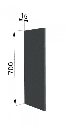 Панель торцевая П Квадро (для шкафа верхнего) Железо в Орле - oryol.katalogmebeli.com | фото