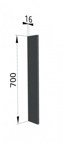 Панель торцевая ПТ 400 Квадро (для шкафа торцевого верхнего) Железо в Орле - oryol.katalogmebeli.com | фото
