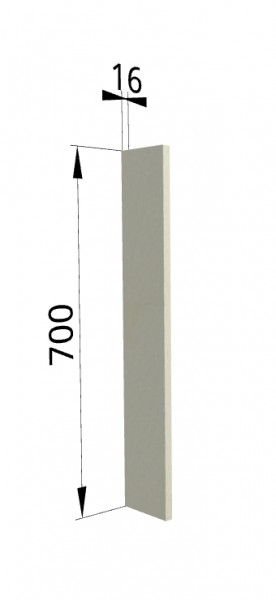 Панель торцевая ПТ 400 Квадро (для шкафа торцевого верхнего) Ваниль кожа в Орле - oryol.katalogmebeli.com | фото