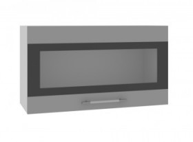 Ройс ВПГСФ 800 Шкаф верхний горизонтальный со стеклом с фотопечатью высокий (Графит софт/корпус Серый) в Орле - oryol.katalogmebeli.com | фото
